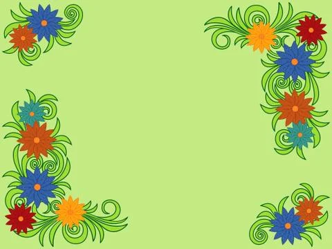 Colourful flower pattern as a greeting card Stock Illustration