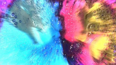 Colourful foam bath with effect Stock Footage 107706197