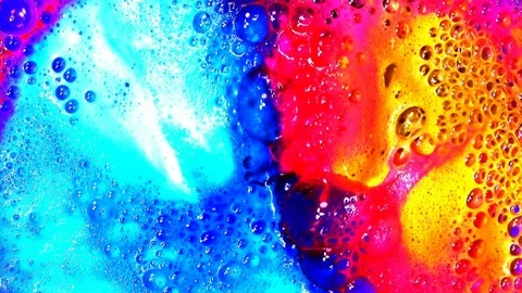 Colourful foam bath with effect Stock Footage 107706403