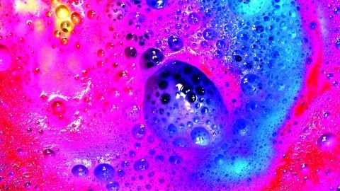 Colourful foam bath with effect Stock Footage 107707910