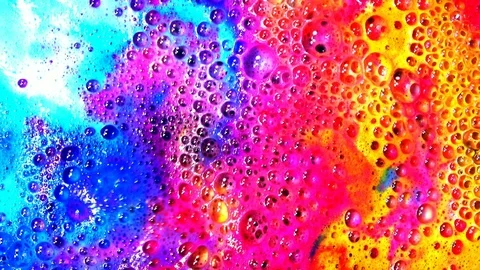 Colourful foam bath with effect Stock Footage 107711533
