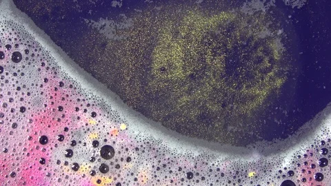 Colourful foam bath, wellness Stock Footage 107721601