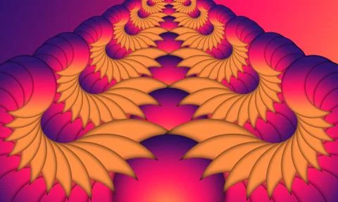 Colourful Fractal Pattern on Gradient Background Stock Illustration