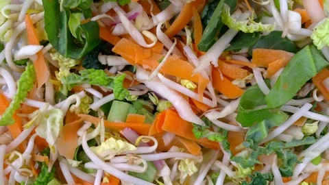 Colourful fresh mixed vegetables Stock Footage 119791993