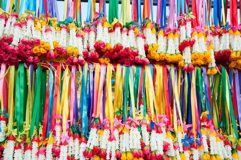 Colourful garlands Stock Photos