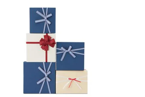 Colourful giftboxes isolated on white background. Stock-Fotos