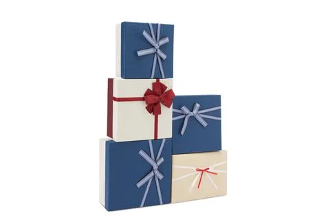 Colourful giftboxes isolated on white background. Foto stock