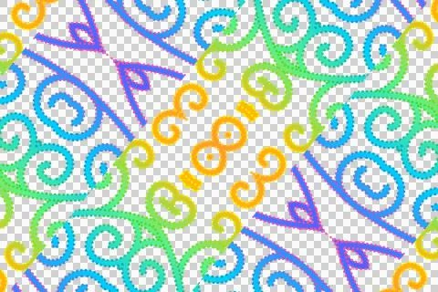 Colourful gradient line art pattern of indonesian culture traditional Stock Illustration