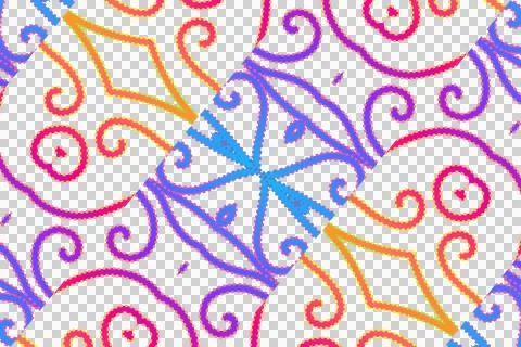 Colourful gradient line art pattern of indonesian culture traditional Stock Illustration