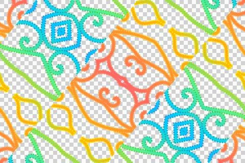 Colourful gradient line art pattern of indonesian culture traditional Illustrazione stock