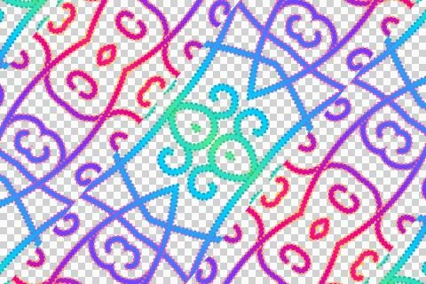 Colourful gradient line art pattern of indonesian culture traditional Illustrazione stock