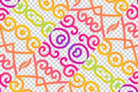 Colourful gradient line art pattern of indonesian culture traditional Stock Illustration