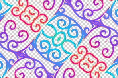 Colourful gradient line art pattern of indonesian culture traditional Stock Illustration
