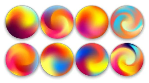 Colourful Gradient Orbs, Illustrations Set 스톡 일러스트