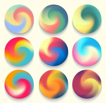 Colourful Gradient Orbs, Illustrations Set Stock Illustration