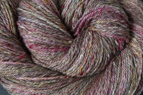 Colourful hand spun sheep wool merino fibres yarn Stock Photos