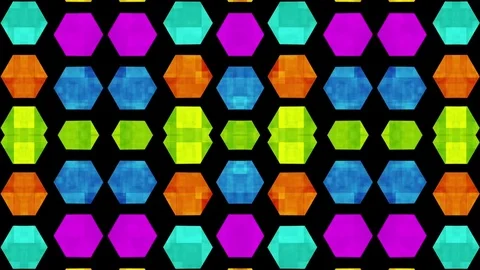 Colourful Hexagonal Pattern Motion Background VJ Stock-Footage 72706062