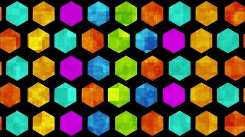 Colourful Hexagonal Pattern Motion Background VJ 库存影片 72706065