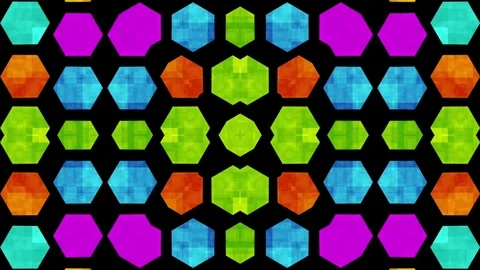 Colourful Hexagonal Pattern Motion Background VJ Stock-Footage 72706069