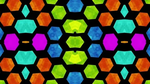 Colourful Hexagonal Pattern Motion Background VJ Video stock 72706142