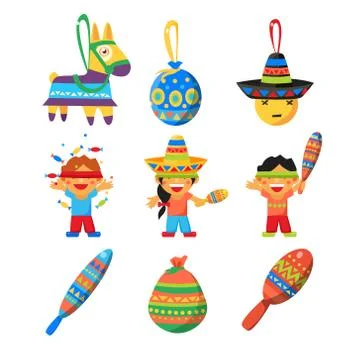 Colourful Indian Set. Childish Vector Illustration Stock Illustration