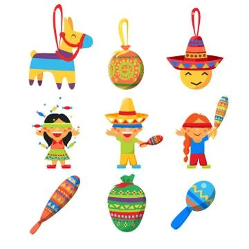Colourful Indian Set. Childish Vector Illustration Collection Stock Illustration