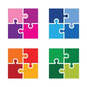 Colourful  jigsaw pieces background 스톡 일러스트