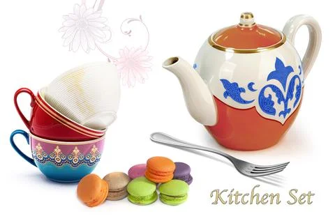 Colourful kitchen wall tile design for kitchen interior, 3D Rendering Stock Illustration