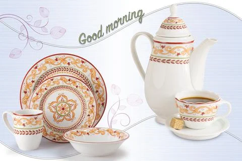 Colourful kitchen wall tile design for kitchen interior, 3D Rendering Stock Illustration