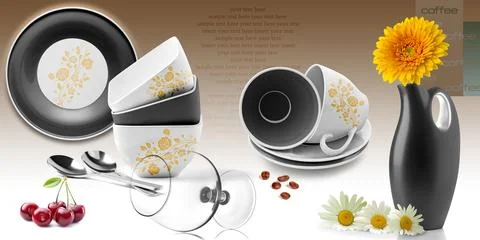 Colourful kitchen wall tile design for kitchen interior, 3D Rendering Stock Illustration