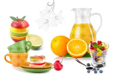 Colourful kitchen wall tile design for kitchen interior, 3D Rendering Stock Illustration