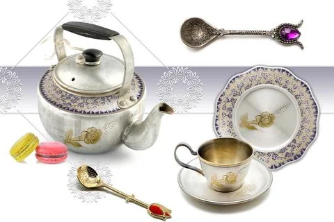 Colourful kitchen wall tile design for kitchen interior, 3D Rendering Stock Illustration