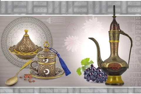 Colourful kitchen wall tile design for kitchen interior, 3D Rendering Stock Illustration