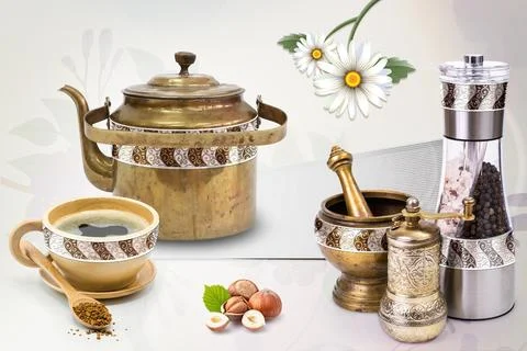 Colourful kitchen wall tile design for kitchen interior, 3D Rendering Stock Illustration