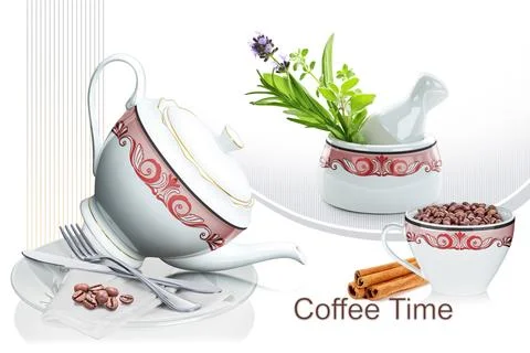Colourful kitchen wall tile design for kitchen interior, 3D Rendering Stock Illustration