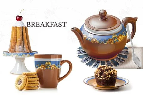 Colourful kitchen wall tile design for kitchen interior, 3D Rendering Stock Illustration