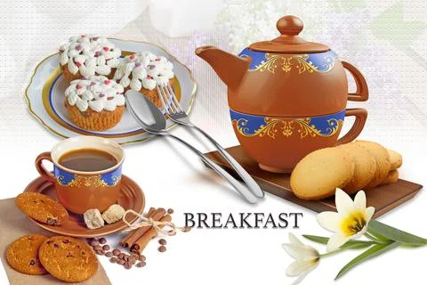 Colourful kitchen wall tile design for kitchen interior, 3D Rendering Stock Illustration