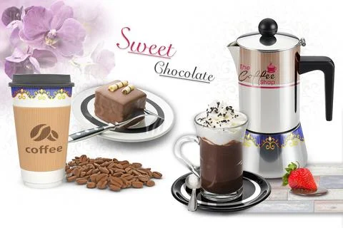 Colourful kitchen wall tile design for kitchen interior, 3D Rendering Stock Illustration