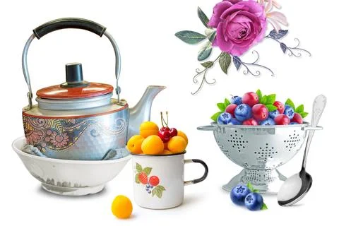 Colourful kitchen wall tile design for kitchen interior, 3D Rendering Stock Illustration