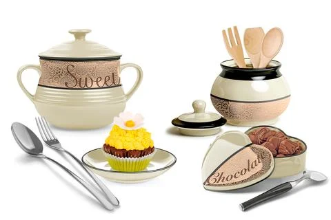 Colourful kitchen wall tile design for kitchen interior, 3D Rendering Stock Illustration