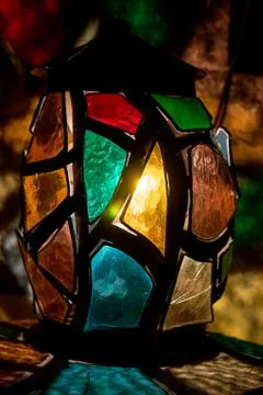 Colourful lantern makes bright light Stock Photos