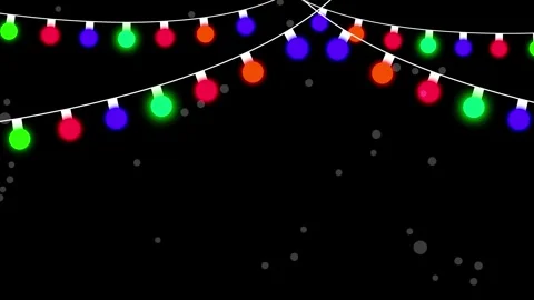 Colourful light bulb string with flashing lights. 3d rendering party. Stock Footage 246580517