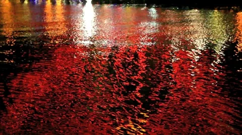 Colourful light reflections on water_1. Stock Footage 8662164