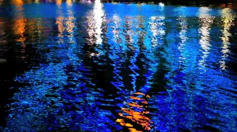 Colourful light reflections on water_3. Stock Footage 8662130