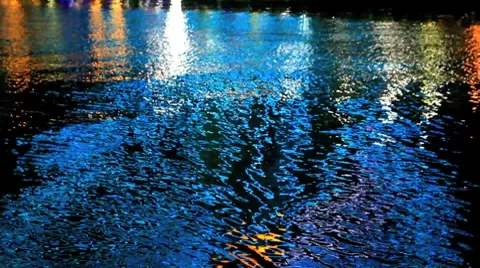 Colourful light reflections on water_4. Stock Footage 8662146