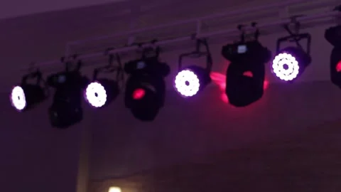 Colourful Lightning in a Wedding Hall Stock Footage 300492826