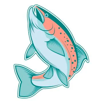 Colourful line trout Illustrazione stock