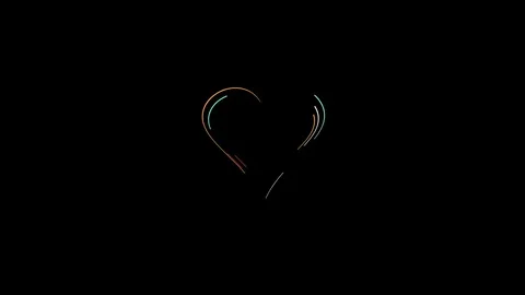Colourful Lines Looping To Create Heart Shape Vídeo Stock 129498154