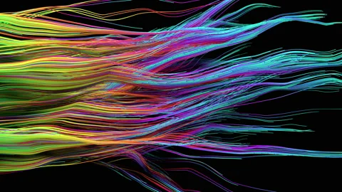 Colourful lines representing data flows Stock Footage 178580644