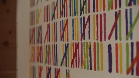 Colourful Lines on White Board Video stock 111756722